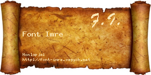 Font Imre névjegykártya